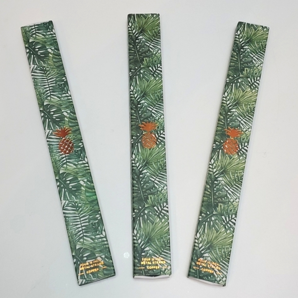 3X THE PINEAPPLE CO RE-USEABLE COPPER STRAW SET